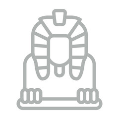 Great Sphinx of Giza Vector Line Grey Icon Design