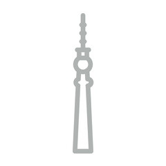 Berlin TV Tower Vector Line Grey Icon Design