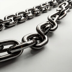 Fototapeta premium Ai generated image of metal chain links isolated on white background