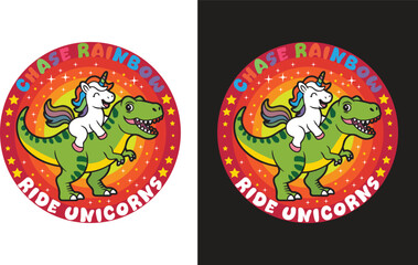 Magical Rainbow Unicorn T-shirt Design | Cute Fantasy Mythical Creature Graphic for Kids and Adults