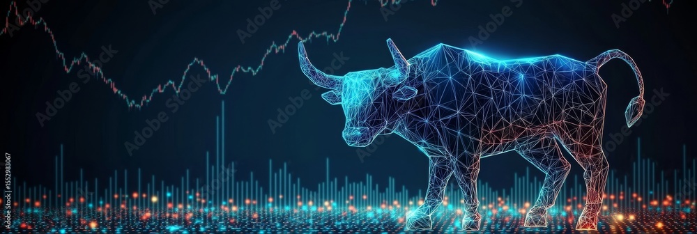 Aufkleber tech stock bull graphic detailed analysis with data visualization for finance and business insights