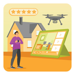 Real Estate Video Tour. Professional Drone Photography with Remote Controller and Live Video Feed.