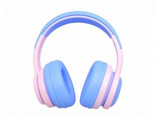3d headphones isolated on white background. Cartoon plastic style icon.earphones, three-dimensional, isolated, object, clipping path, listen, listening, minimal, music, render, sound, transparent, 