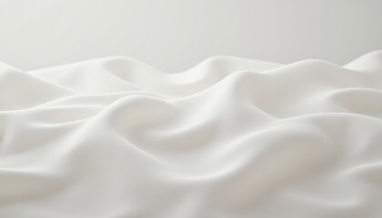 Fototapeta premium Luxurious white silk fabric background, smooth, flowing drapes for elegant designs and photography