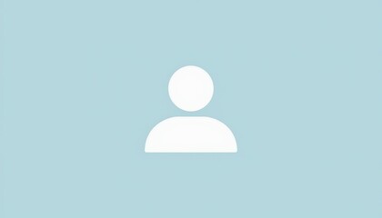 White person icon on blue background, a simple and modern design for digital platforms user interfaces