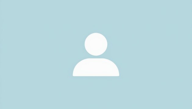 White person icon on blue background, a simple and modern design for digital platforms user interfaces