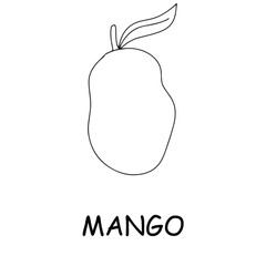 Balack outline fruit collection stock, Coloring book education for kids