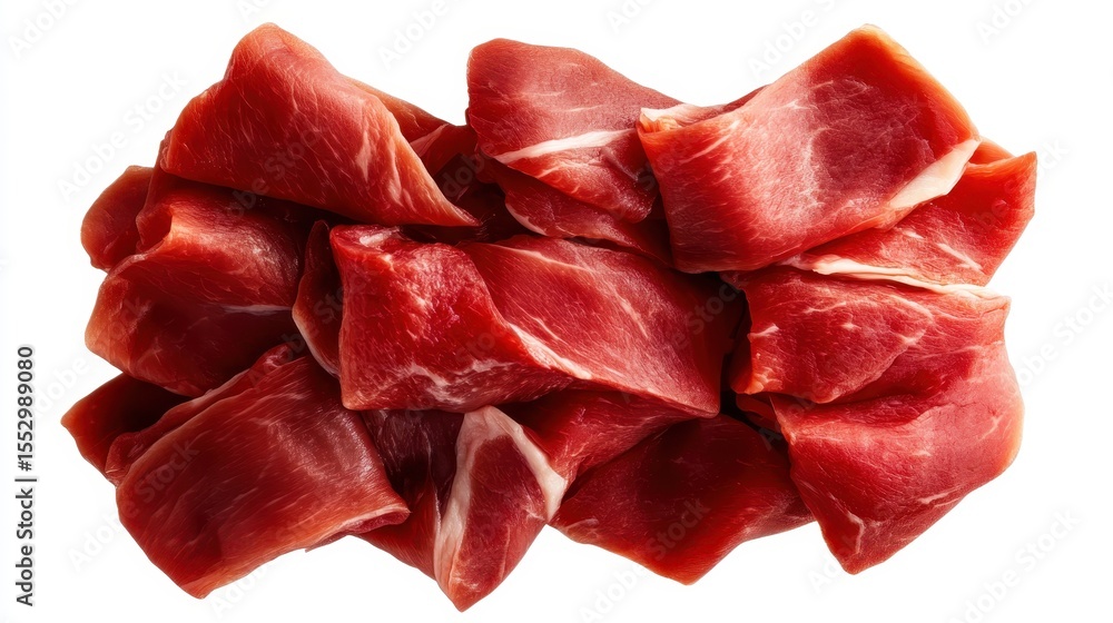 Poster an appealing display of fresh cuts of pork is arranged on a bright background, showcasing quality an