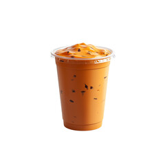 Refreshing Iced Thai Tea in Plastic Cup