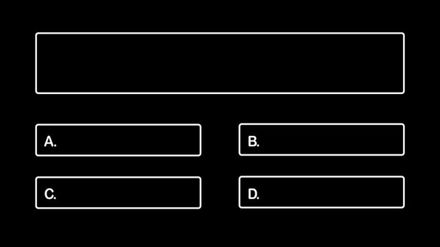 Animated background template for quiz games featuring dynamic challenge option selections. Perfect for interactive game shows, educational quizzes, online trivia, and gamified presentations