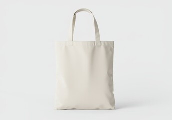 Simple cotton tote bag, isolated on a white background, for shopping or carrying items