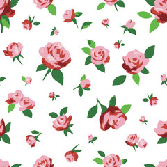 Retro rose pattern. Floral seamless background. Liberty template for fashion prints. Design for fashion textiles, fabric, print, graphics, backgrounds and crafts.