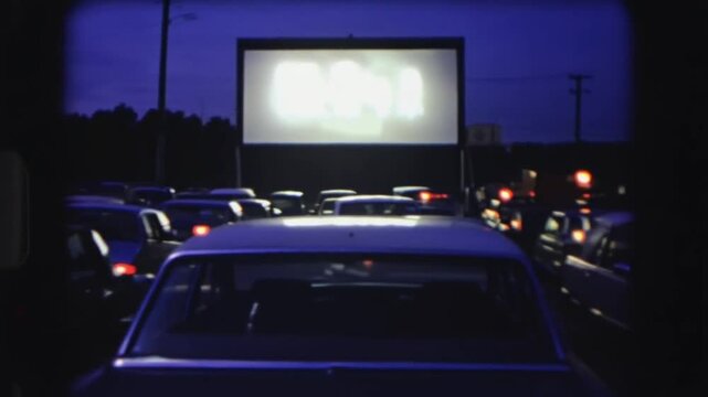 Cars at a drive-in theater.