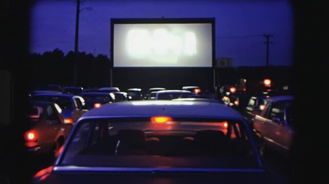 Cars at a drive-in theater.