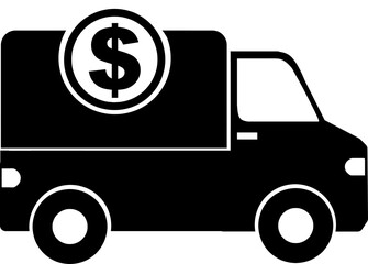 truck with dollar sign icon