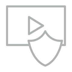 Private Video Vector Line Grey Icon Design