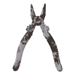 Pliers isolated on transparent 3d rendering