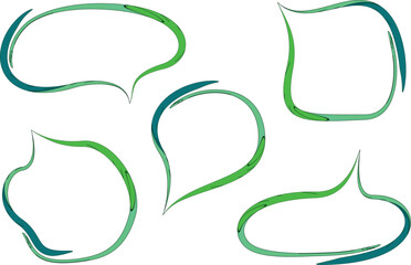 green colorful creative abstract speech bubbles set