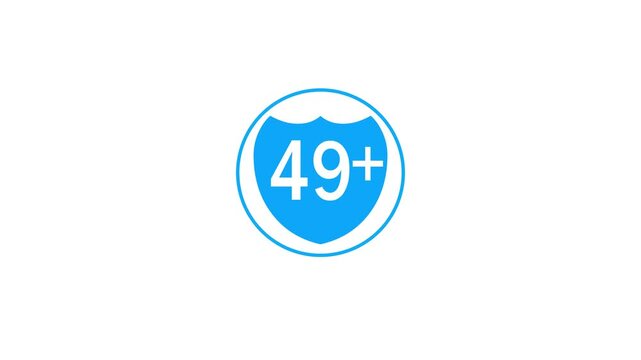 18 plus  Adults content. Age restriction text number animation.