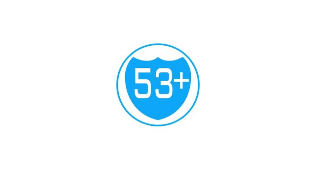 18 plus  Adults content. Age restriction text number animation.