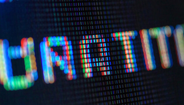 Illuminated Text: "Data" showcased on a digital screen, the image displays the word "Data" rendered in vibrant colors against a dark backdrop.