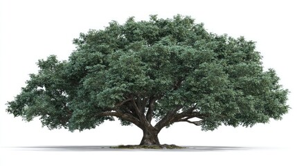 Obraz premium D rendered PNG of wide-canopy oak tree isolated with clean edges, ideal for garden modeling