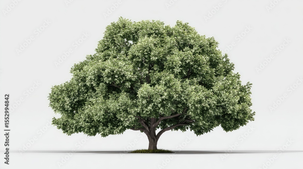 Aufkleber d rendering of symmetrical ficus tree with soft foliage texture, isolated for gardening visuals