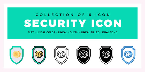 Pack of 6 Vector Security icon