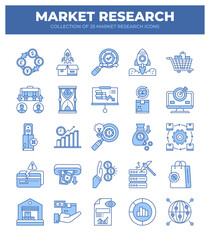 Market Research Icons. A Collection of 25 Essential Business Research Graphics