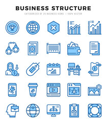 Simple Set of Business Structure Related Vector Two Color Icons.