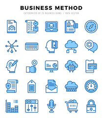 Collection of Business Method 25 Two Color Icons Pack.