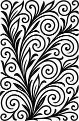 Seamless floral pattern with ornamental leaves and vintage decorative elements