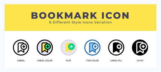 Bookmark pack of icons. vector illustration.