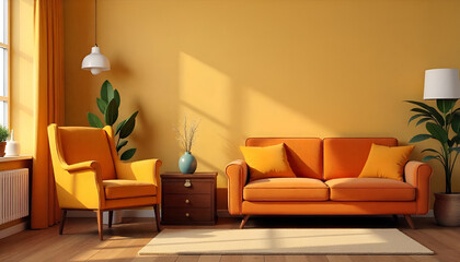 living room interior with sofa