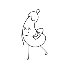 Fototapeta premium Kawaii character cartoon vegetables and fruits element stock. 