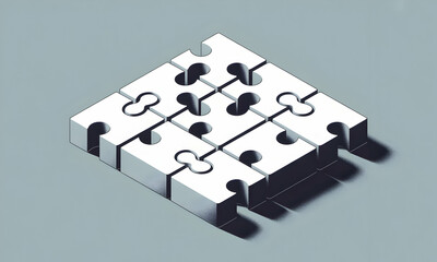 Interlocking Puzzle Pieces A Visual Metaphor for Collaboration, Teamwork, and Strategic Problem Solving