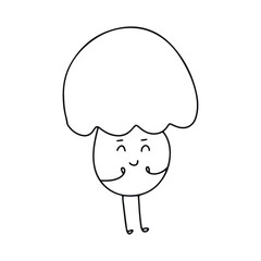 Kawaii character cartoon vegetables and fruits element stock.  