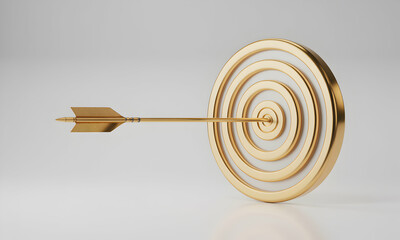 Achieve Your Goals Golden Arrow Striking the Target -  Success, Strategy, and Achievement