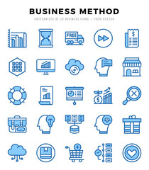Business Method Icons bundle. Two Color style Icons. Vector illustration.