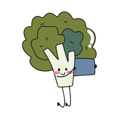 Kawaii character cartoon vegetables and fruits element stock.  