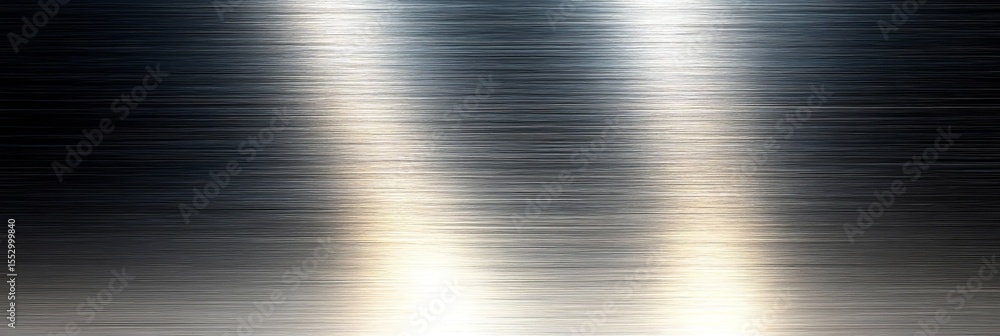 Poster high-quality specular metallic texture with illuminated silver backdrop and shiny surface finish