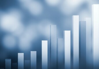 Abstract bar graph shows upward trend representing business growth and success
