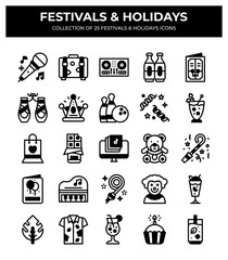 Collection of 25 Festival and Holiday Icons