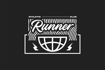 Active Running Lifestyle Club T-shirt Design Modern Sport Vector