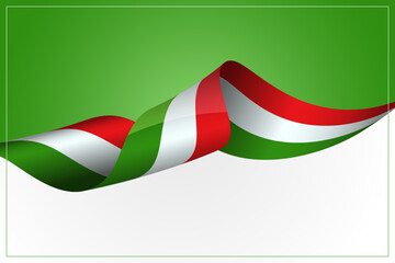 Italy ribbon flag patriotic frame, typography design. Italian national holiday template for advertising, web, social media, web. banner, background, poster, card,  layout, flyer. 
