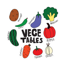 Set of vegetables and fruits character element stock.banana, cucumber, carrot, potatoes, pepper, chili, tomato, beetroot, eggplant