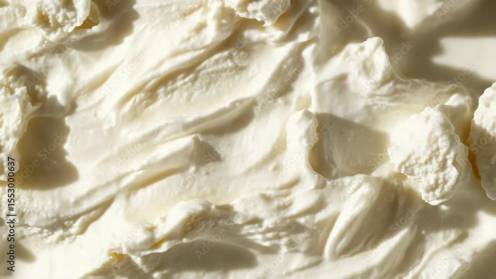 Poster a white frosting with a white swirl pattern. the frosting is spread out and has a light color