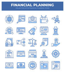 Financial Planning Icons. A Comprehensive Guide to Business and Finance
