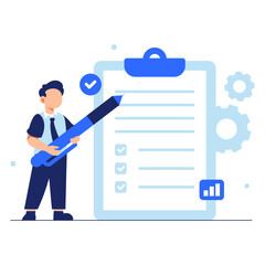 Professional Man Holding a Pen and Checklist for Business Tasks