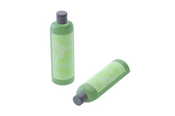 Shampoo bottle label realistic 3d mockup, Shampoo bottle mockup design template